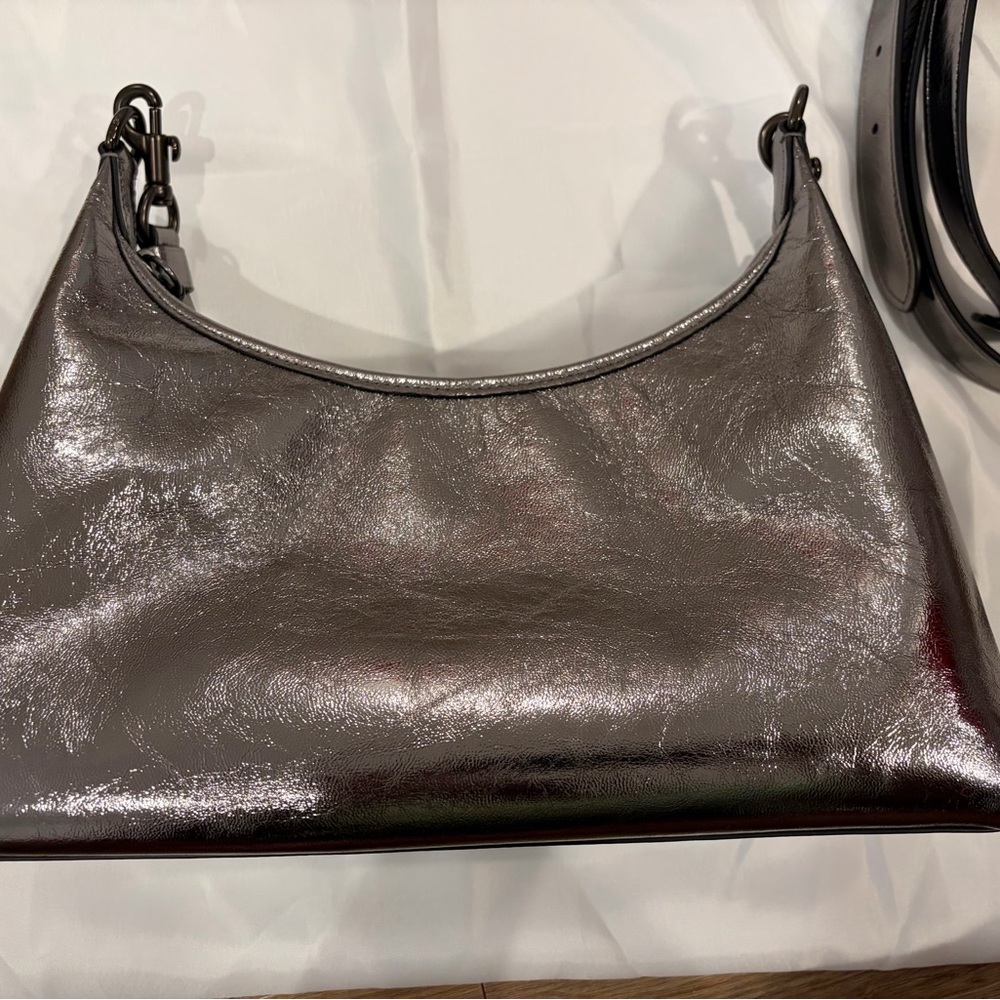 Coach Metallic Silver Shoulder Bag - Picture 3 of 6
